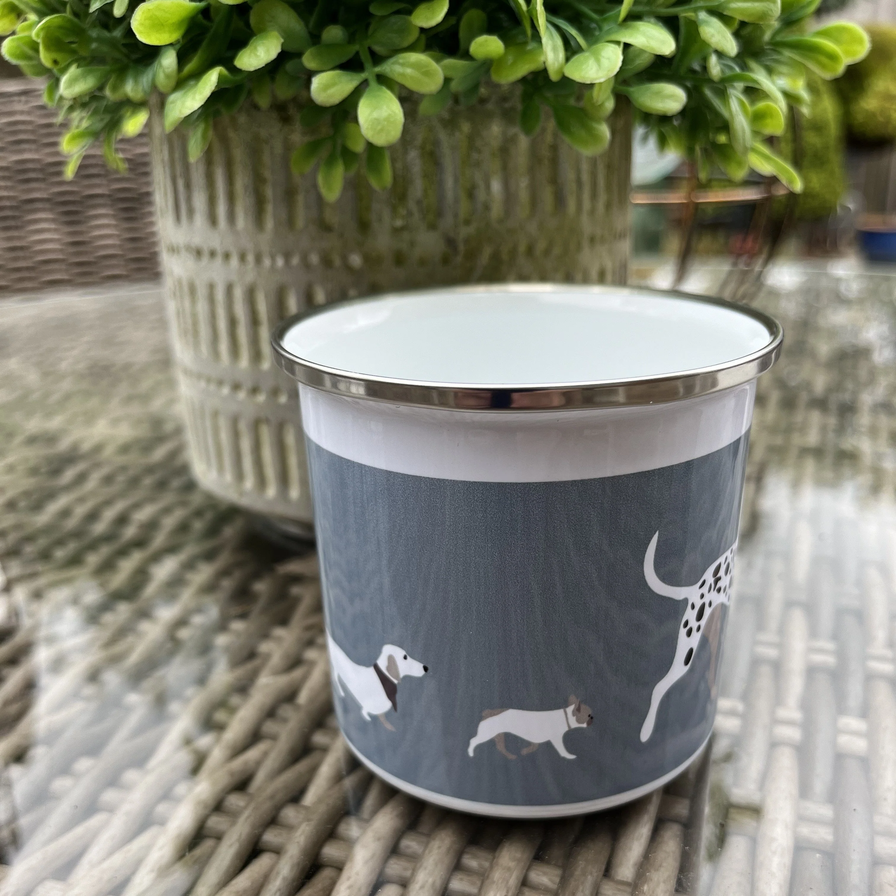Enamel Mugs Mad About Dogs ~ Blue or Sage Green - Image 4