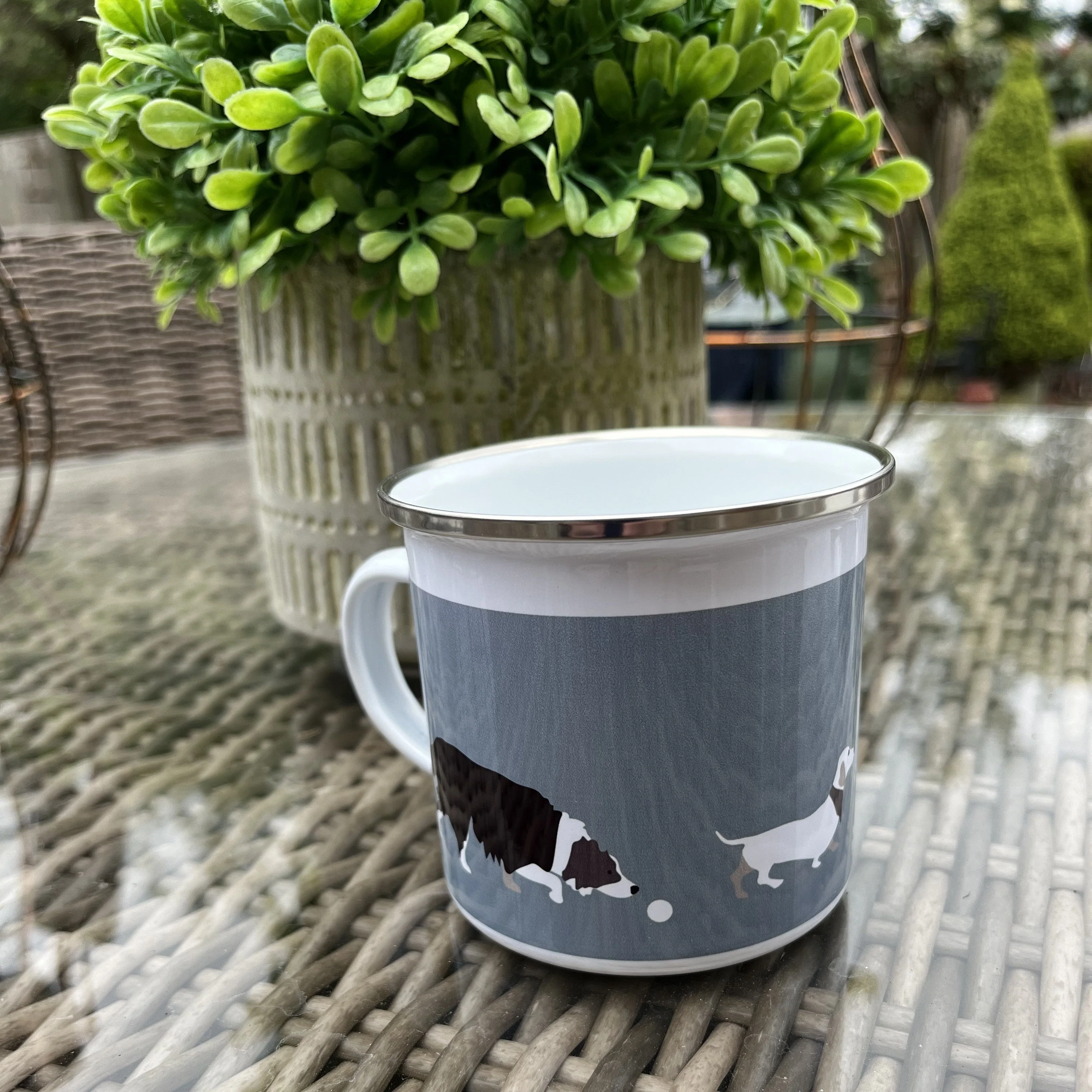 Enamel Mugs Mad About Dogs ~ Blue or Sage Green - Image 5
