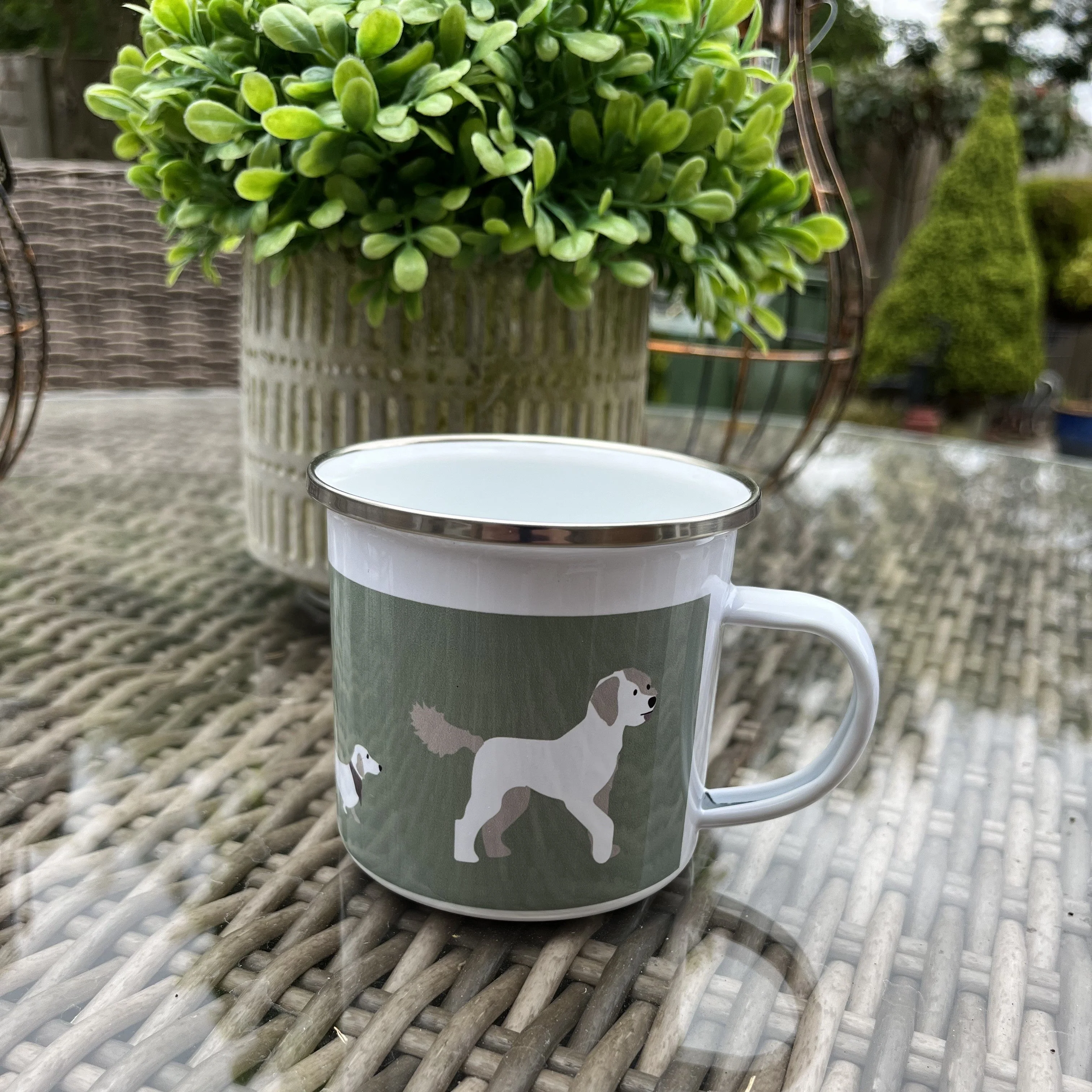 Enamel Mugs Mad About Dogs ~ Blue or Sage Green - Image 6