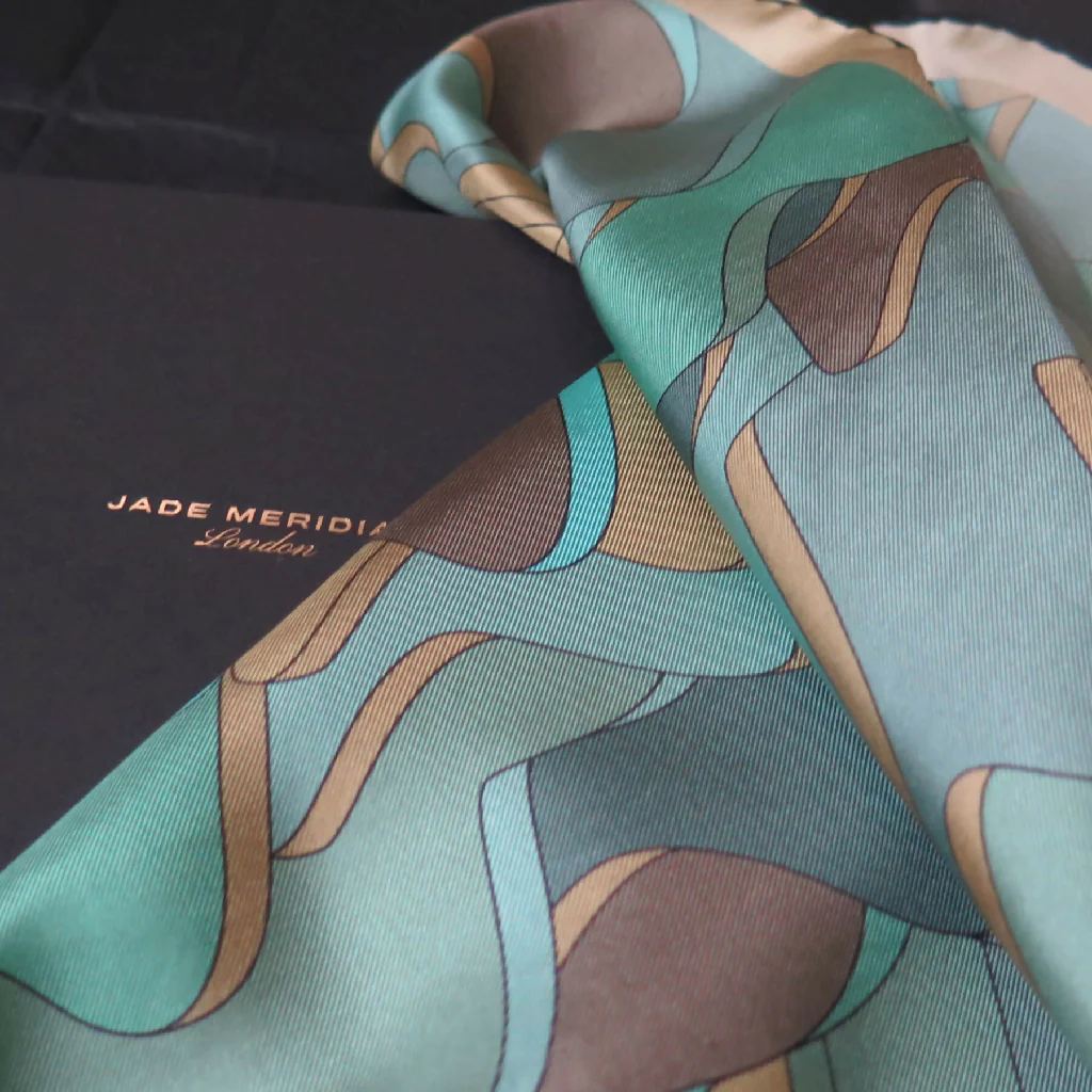Hand Rolled Silk Scarf | Pure Silk Twill | Enceladus Dawn
