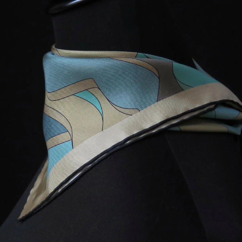 Hand Rolled Silk Scarf | Pure Silk Twill | Enceladus Dawn - Image 5