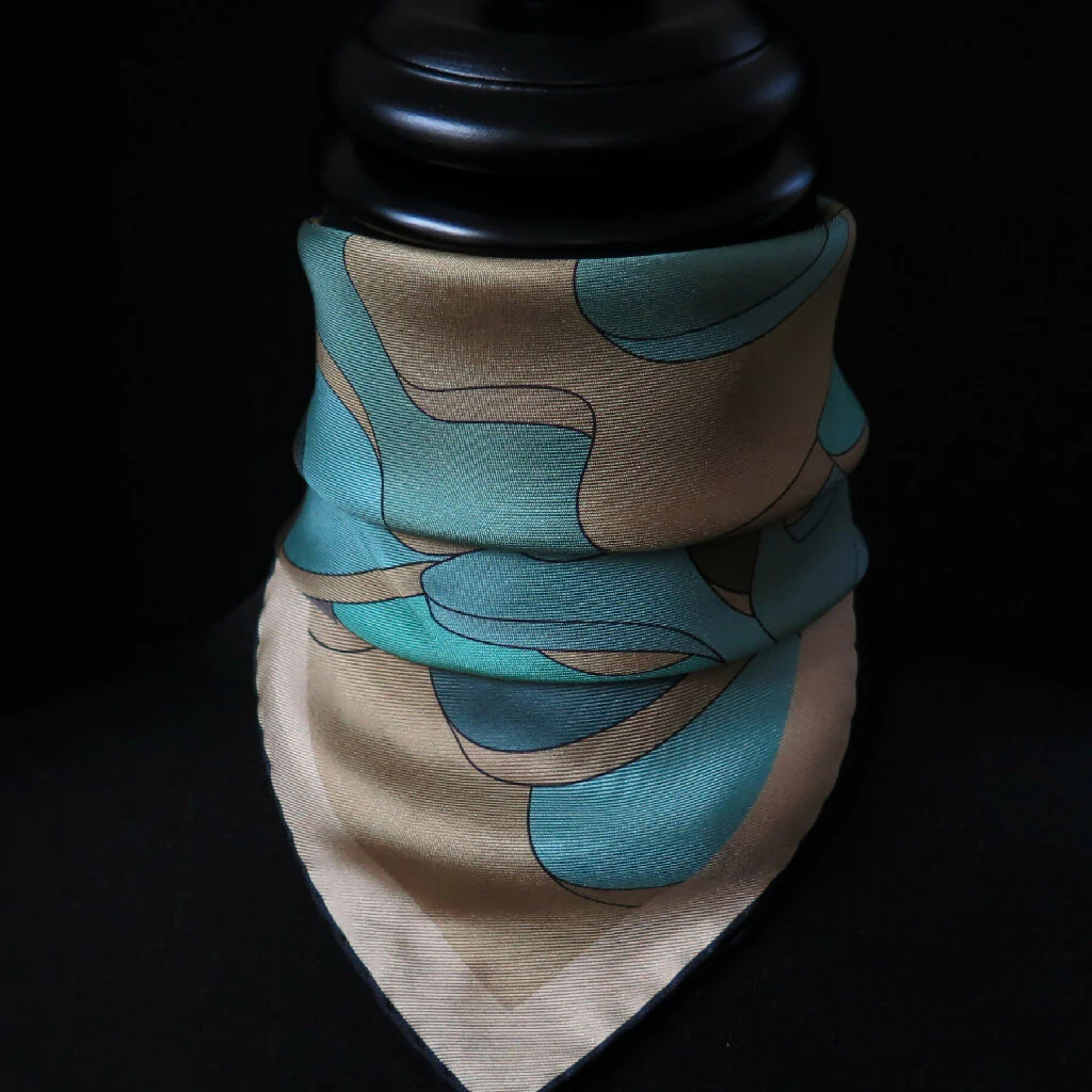 Hand Rolled Silk Scarf | Pure Silk Twill | Enceladus Dawn - Image 6