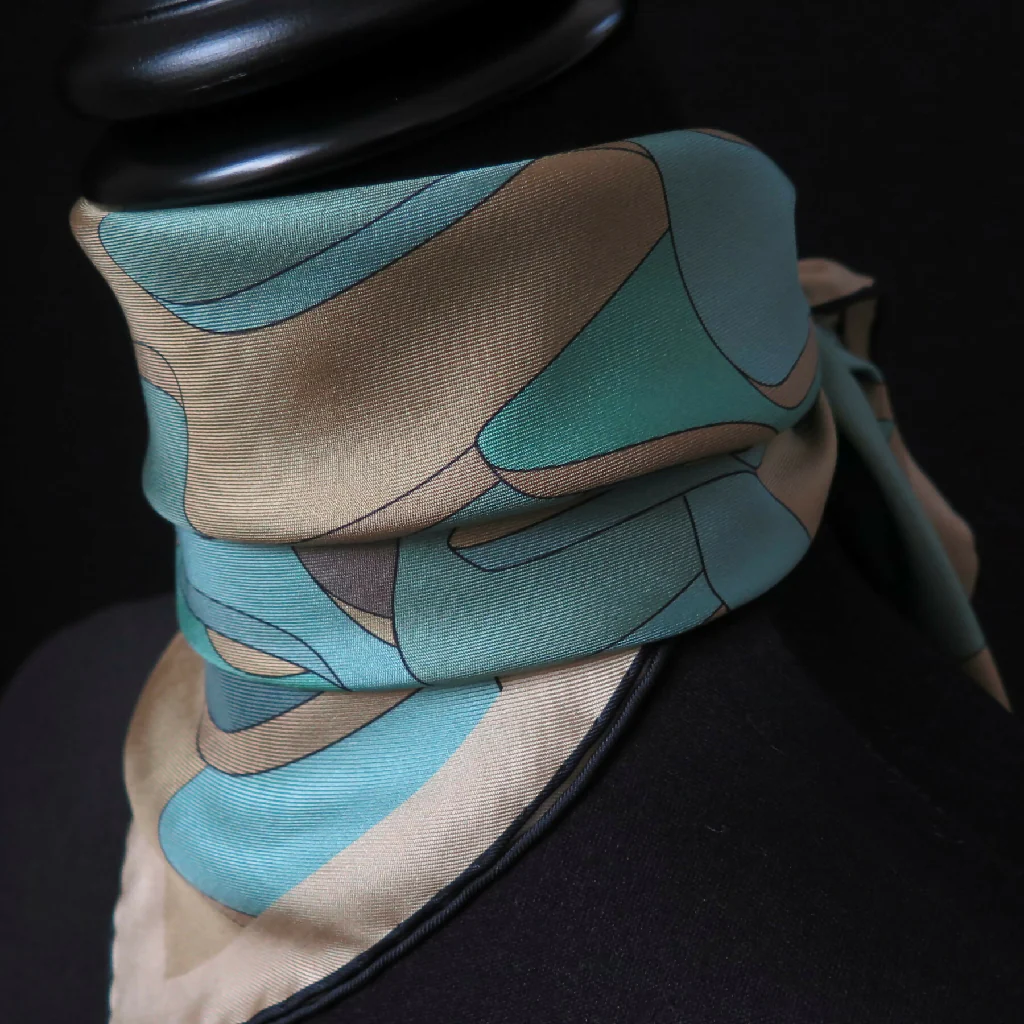 Hand Rolled Silk Scarf | Pure Silk Twill | Enceladus Dawn - Image 7