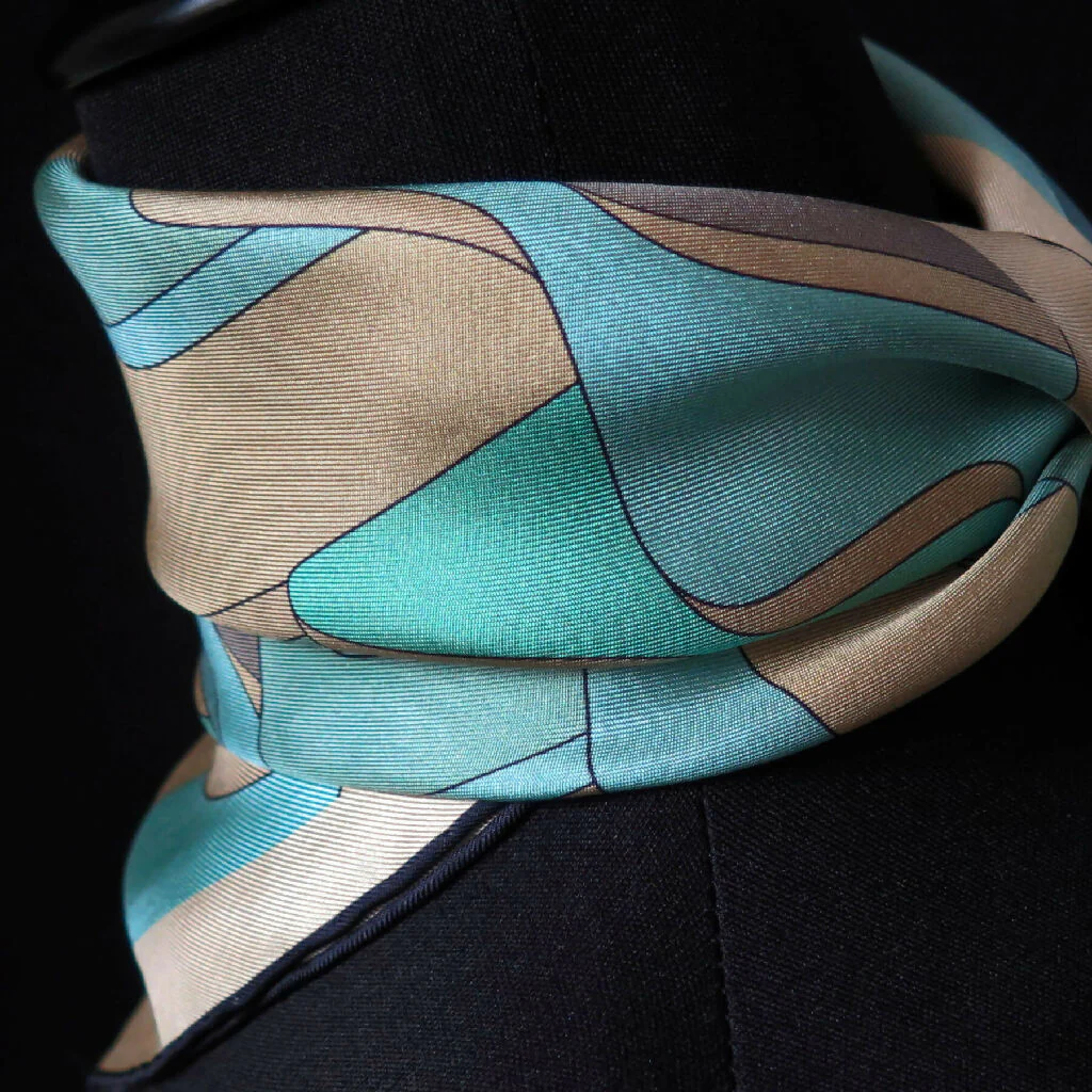 Hand Rolled Silk Scarf | Pure Silk Twill | Enceladus Dawn - Image 9