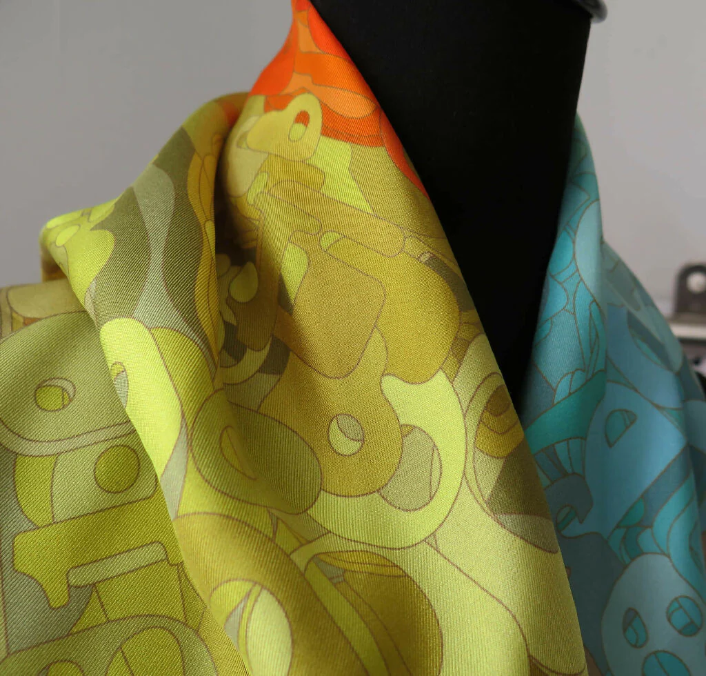 Hand Rolled Silk Square | Pure Silk Twill | Encryption - Image 9