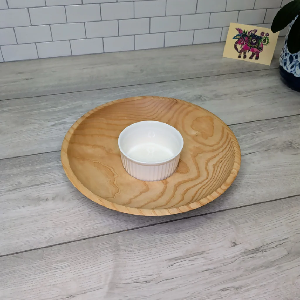 English Ash Sharing Bowl with Porcelain Ramekin
