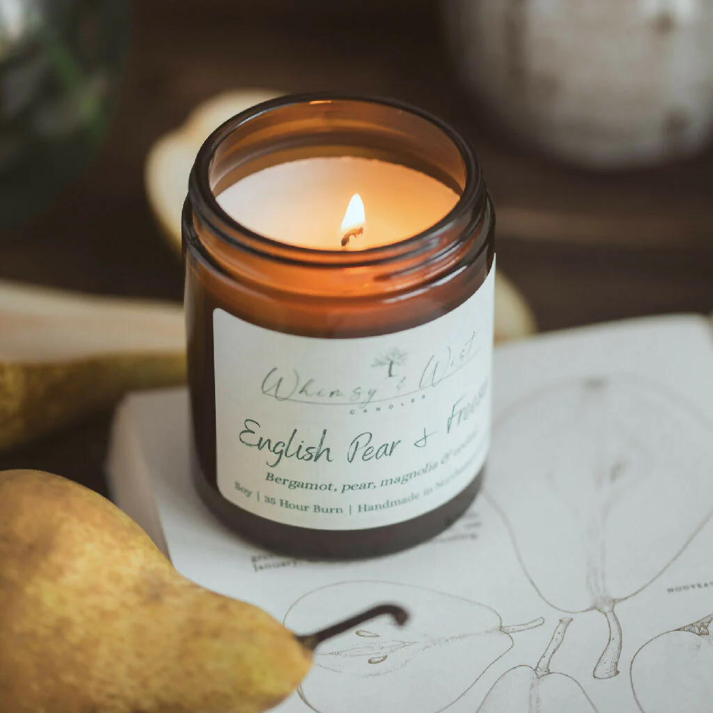 English Pear & Freesia Soy Scented Candle - Image 3