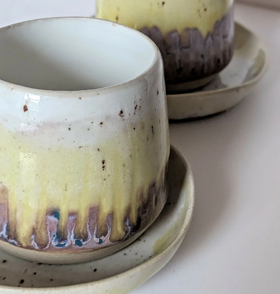 ESPRESSO SET of 2 cups and saucers - Spring Awakening - Image 12