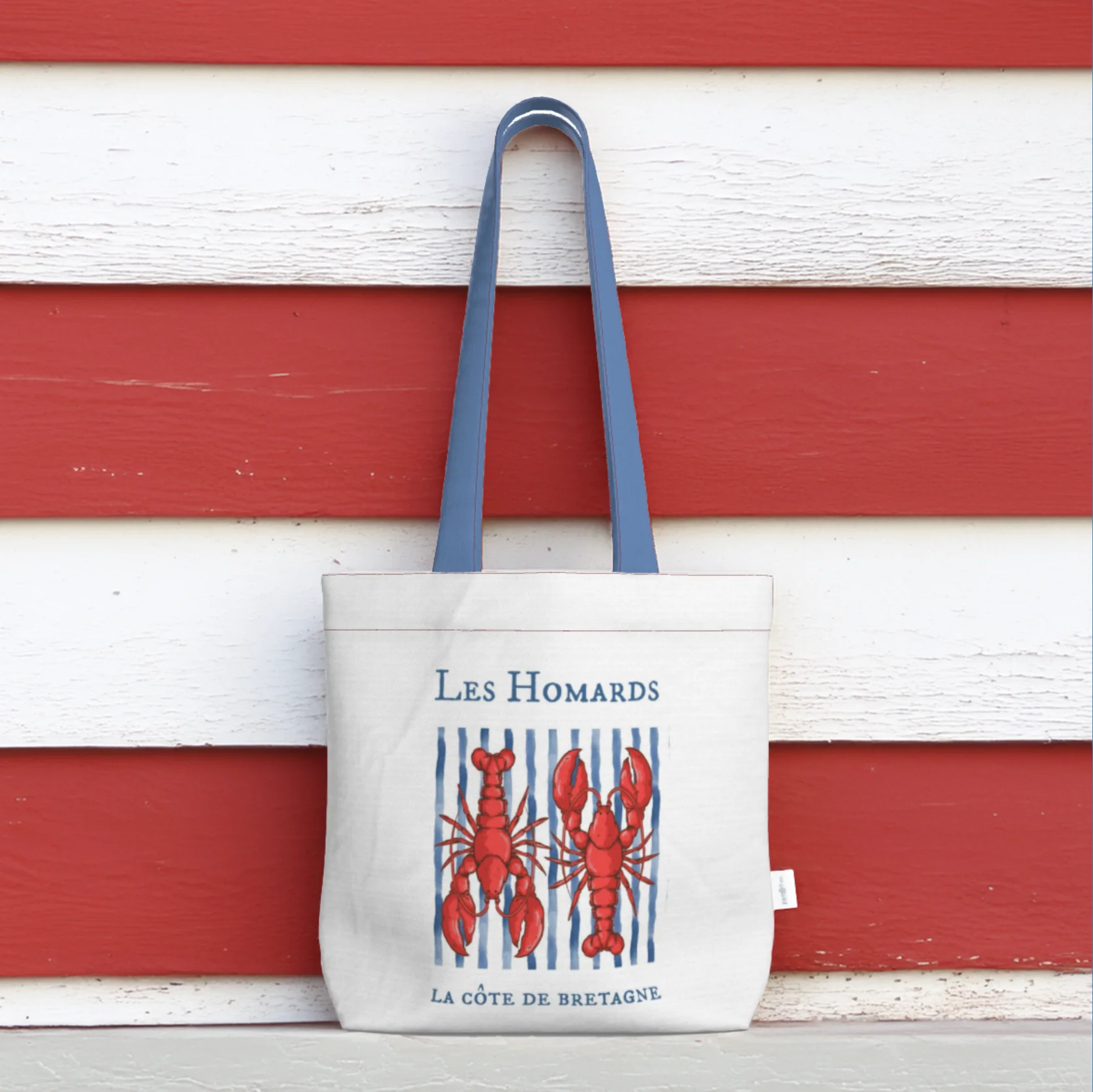 Everyday Tote Bag, Les Homards Bretagne Collection Canvas Shopper - Image 2