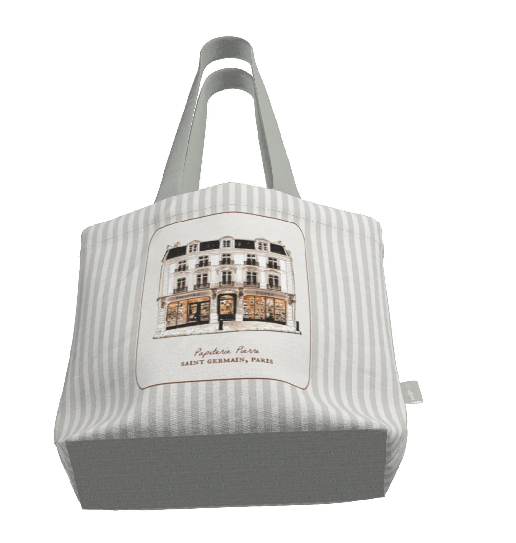 Everyday Tote Bag, Papeterie Pierre Saint Germain Paris Print - Image 4