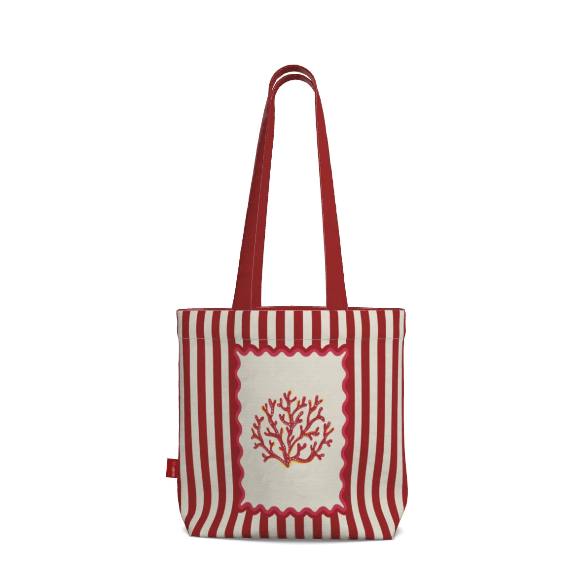 Everyday Tote Bag, Red Coral Shopper "La Mer Collection" - Image 3
