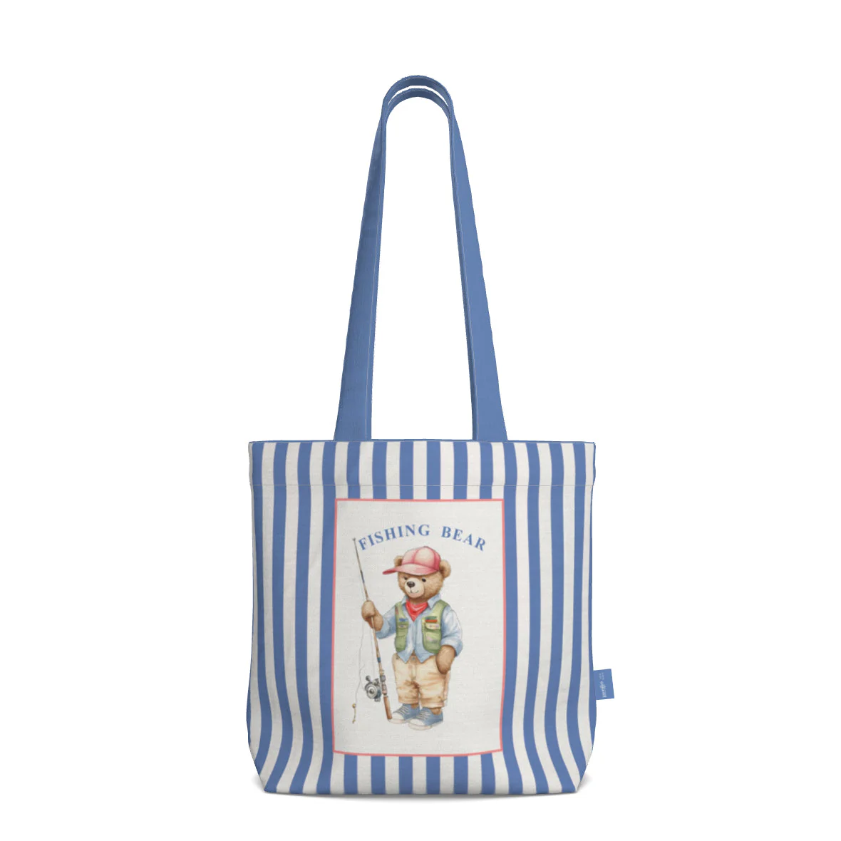 Everyday Tote Bag, The Fishing Bear Canvas Shopper - Image 2