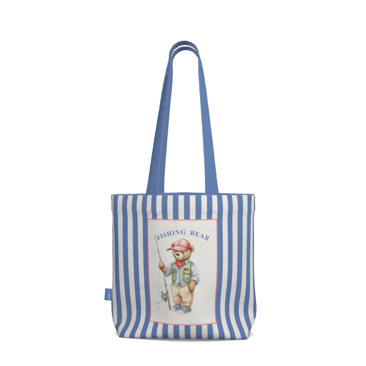 Everyday Tote Bag, The Fishing Bear Canvas Shopper - Image 3