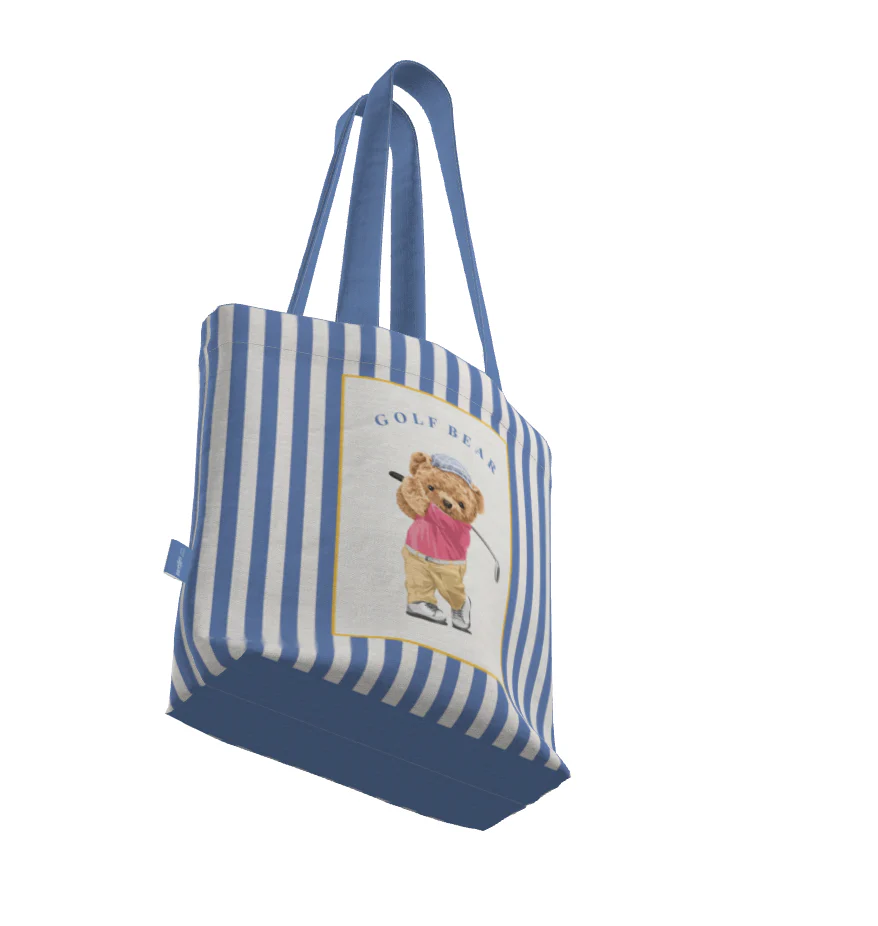 Everyday Tote Bag, The Golf Bear Canvas Shopper - Image 4
