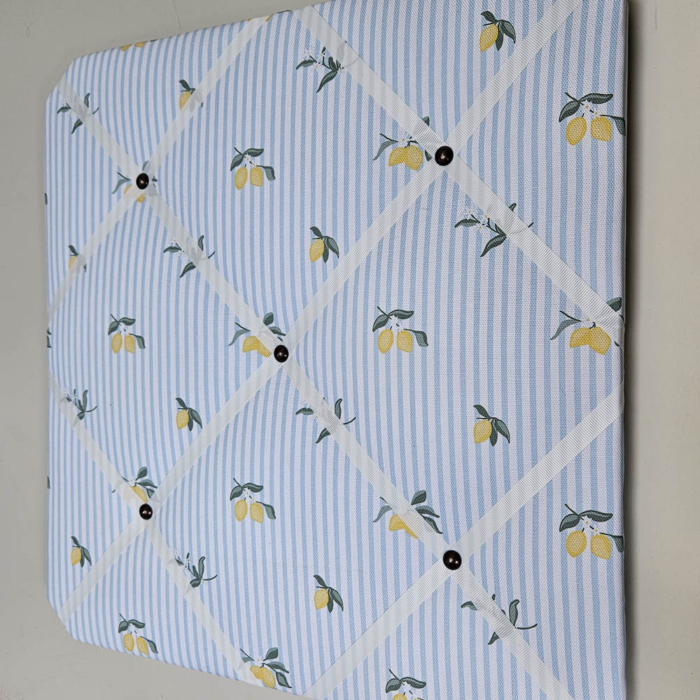 Fabric Noticeboards with Ribbon & Polished Brass Studs