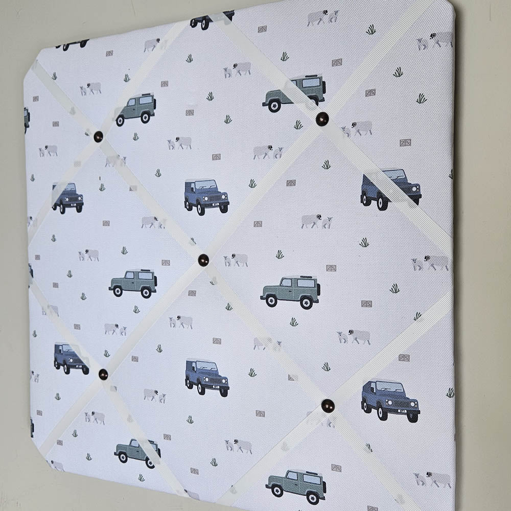 Fabric Noticeboards with Ribbon & Polished Brass Studs - Image 2