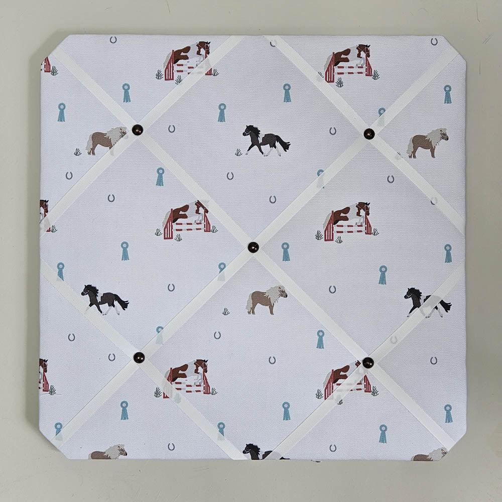 Fabric Noticeboards with Ribbon & Polished Brass Studs - Image 3