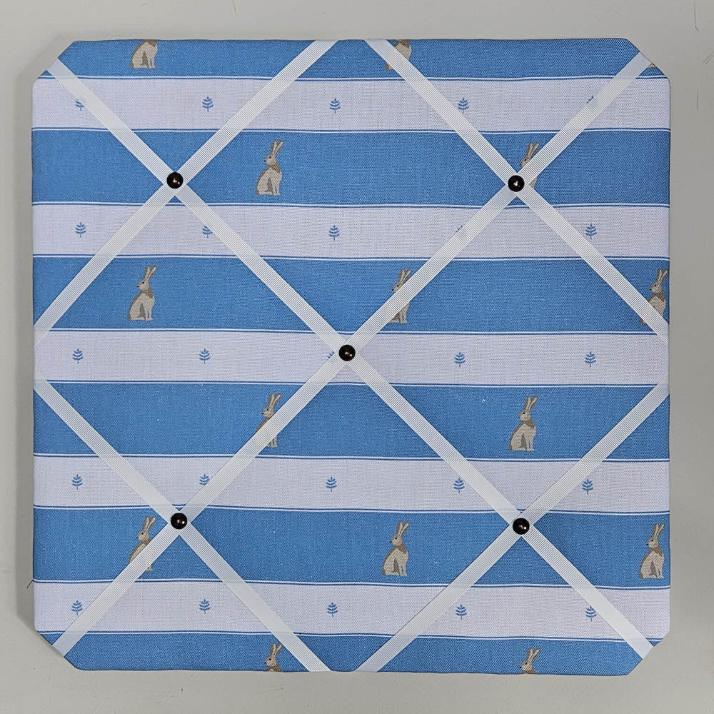Fabric Noticeboards with Ribbon & Polished Brass Studs - Image 6