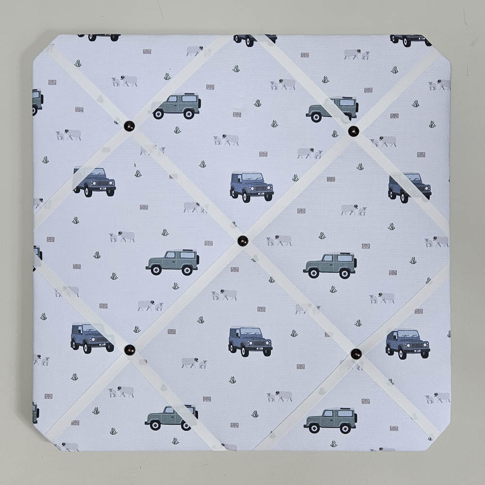 Fabric Noticeboards with Ribbon & Polished Brass Studs - Image 7