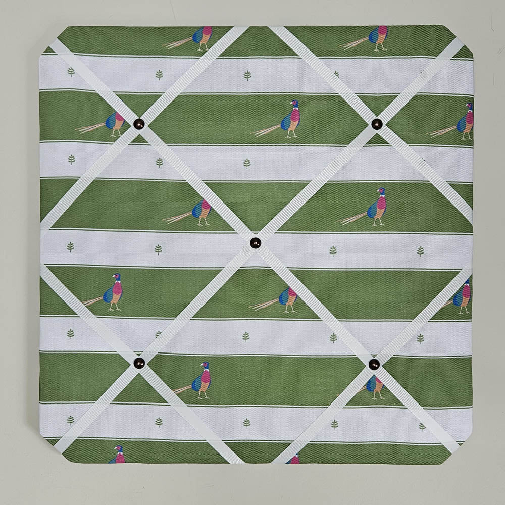Fabric Noticeboards with Ribbon & Polished Brass Studs - Image 8