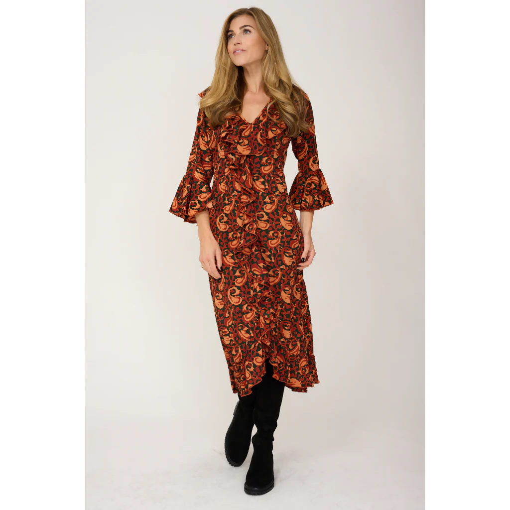 Felicity Midi Dress in Autumn Swirl - Image 2