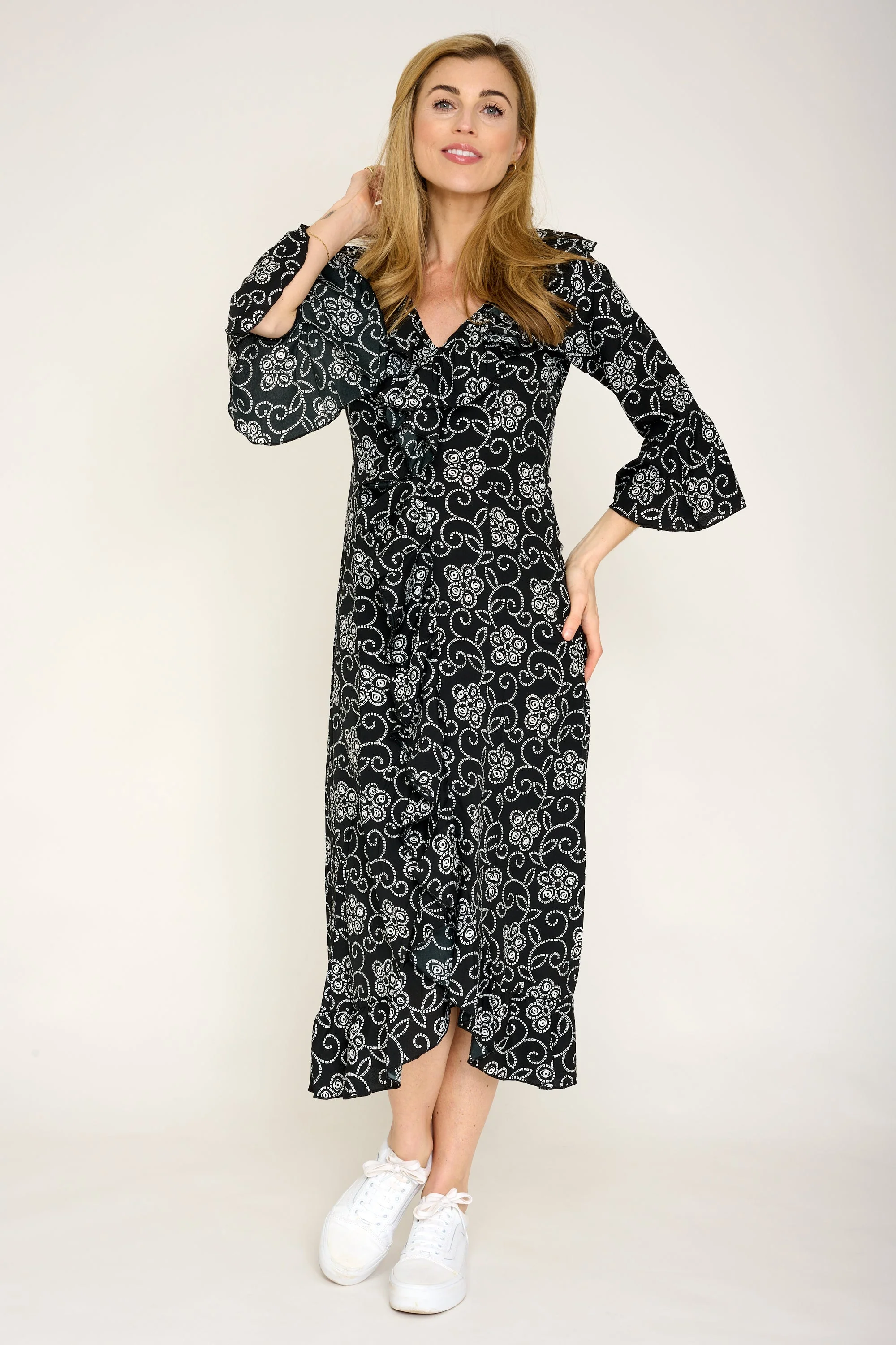 Felicity Midi Dress in Monochrome - Image 3