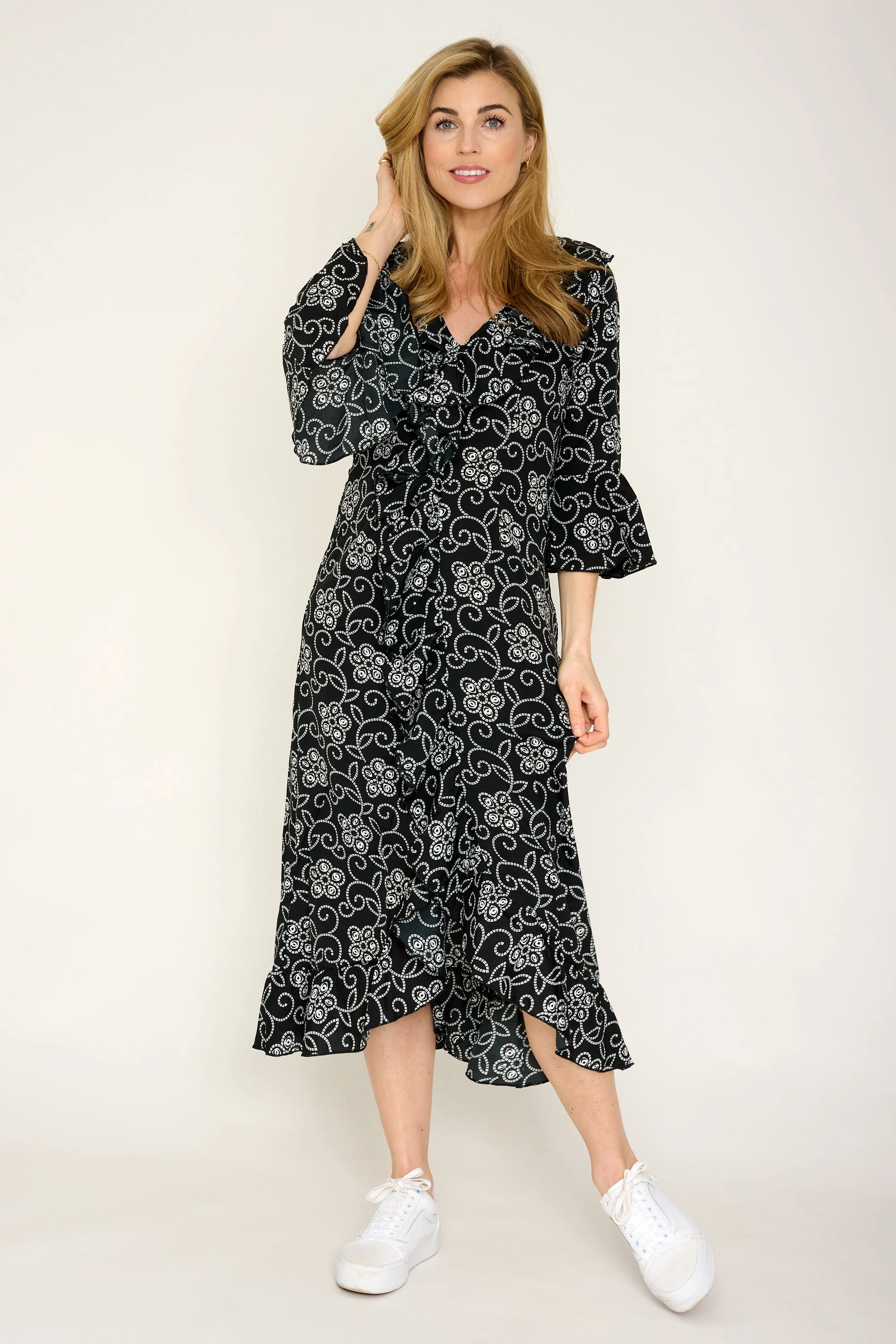 Felicity Midi Dress in Monochrome - Image 4