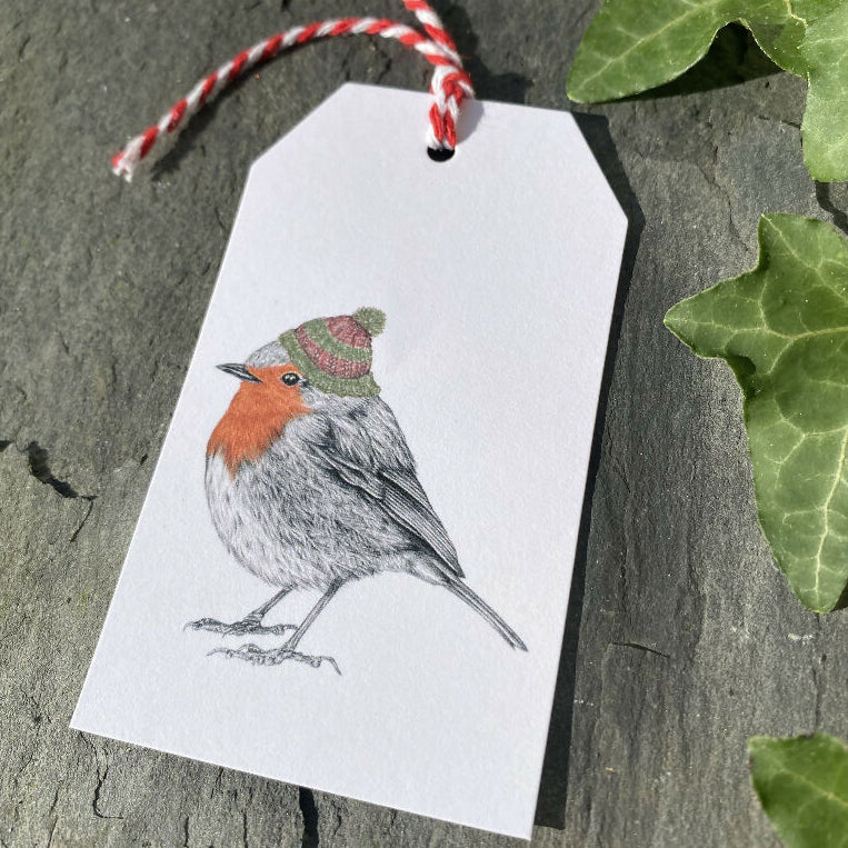 Festive Gull and Bobble Robin Hand-Finished Christmas Gift Tags - Set of 4 - Image 4