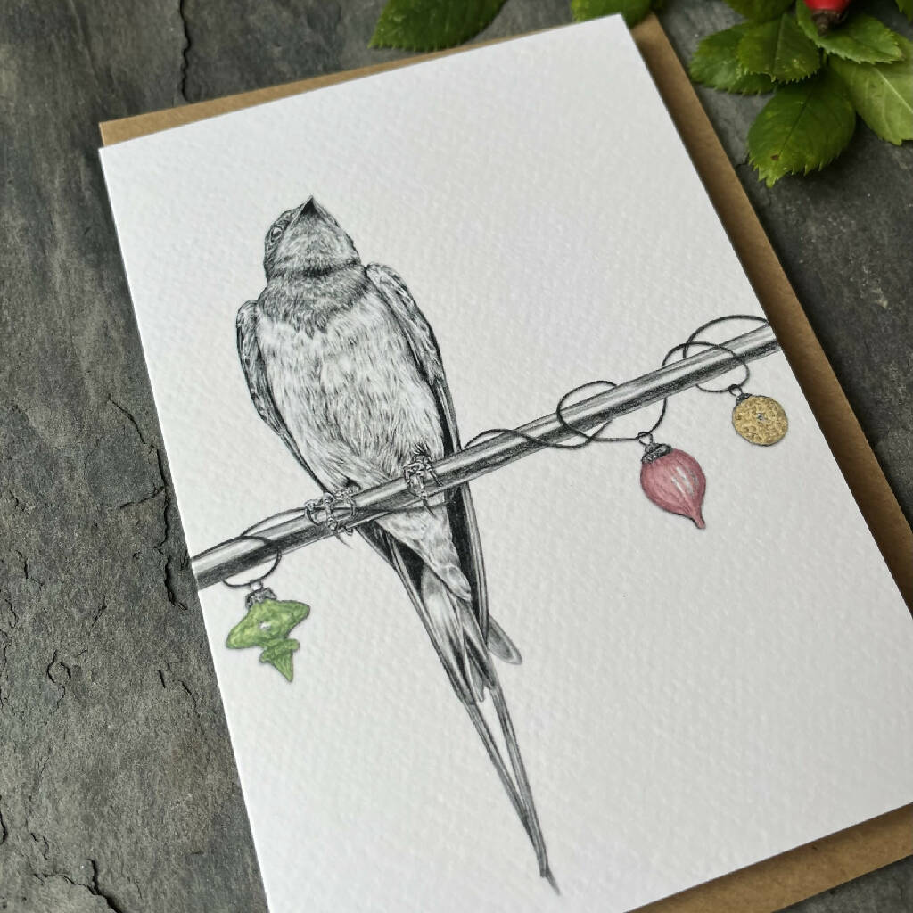 Festive Swallow Christmas Card - Image 2