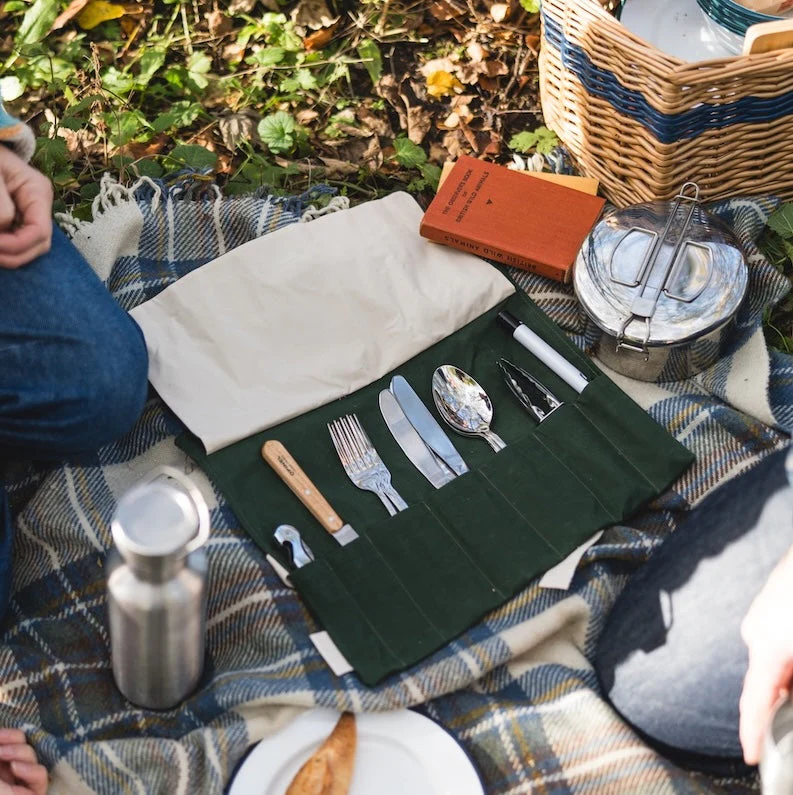 Fieldtrip Mess Kit - Waxed Cotton Cutlery & Utensil Tool Roll - Image 4