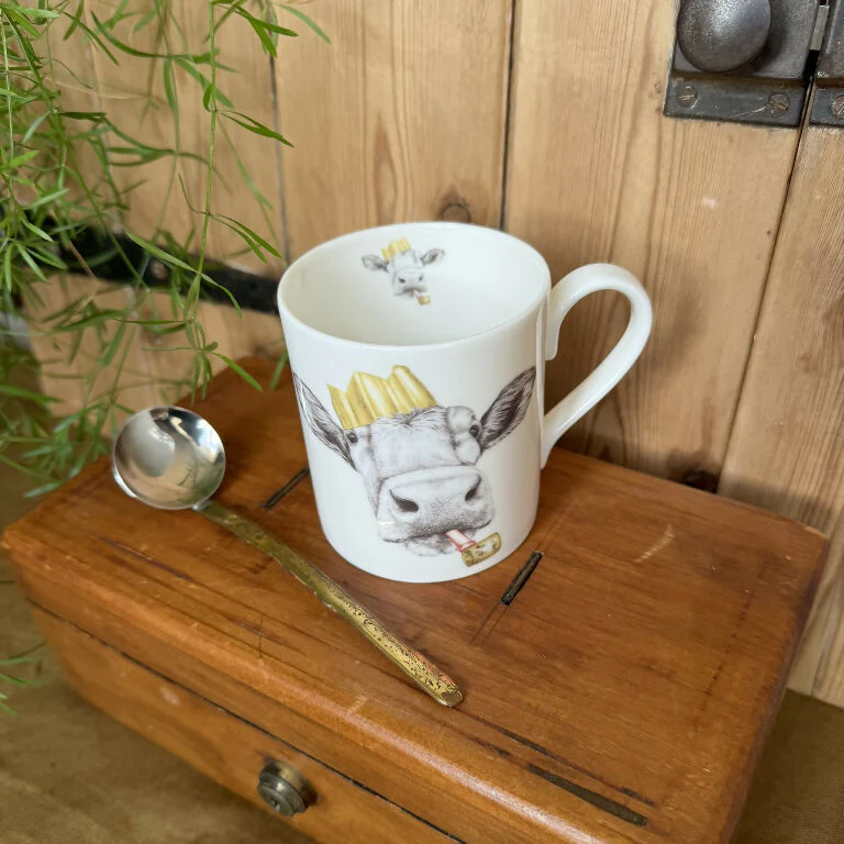 Fine Bone China Festive Guernsey Cow Christmas Mug - Image 3