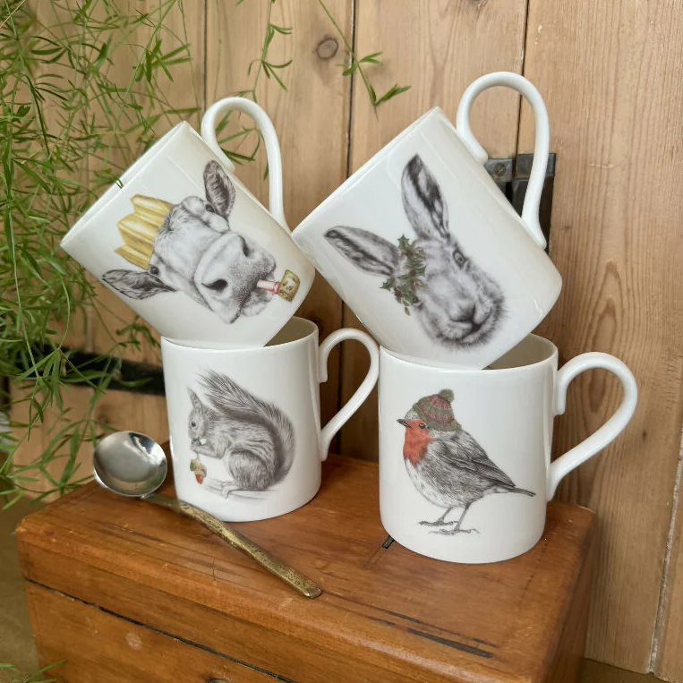 Fine Bone China Festive Robin Christmas Mug - Image 4