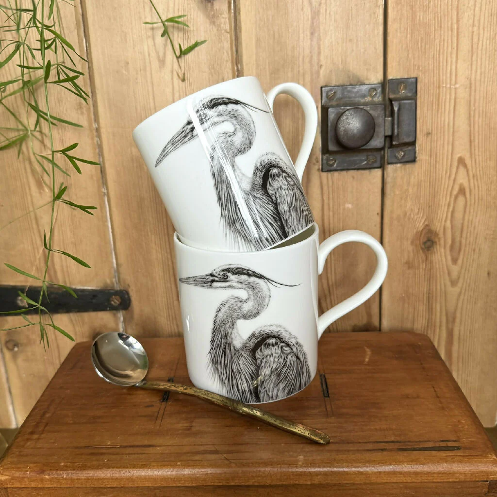 Fine Bone China Heron Mug - Image 2