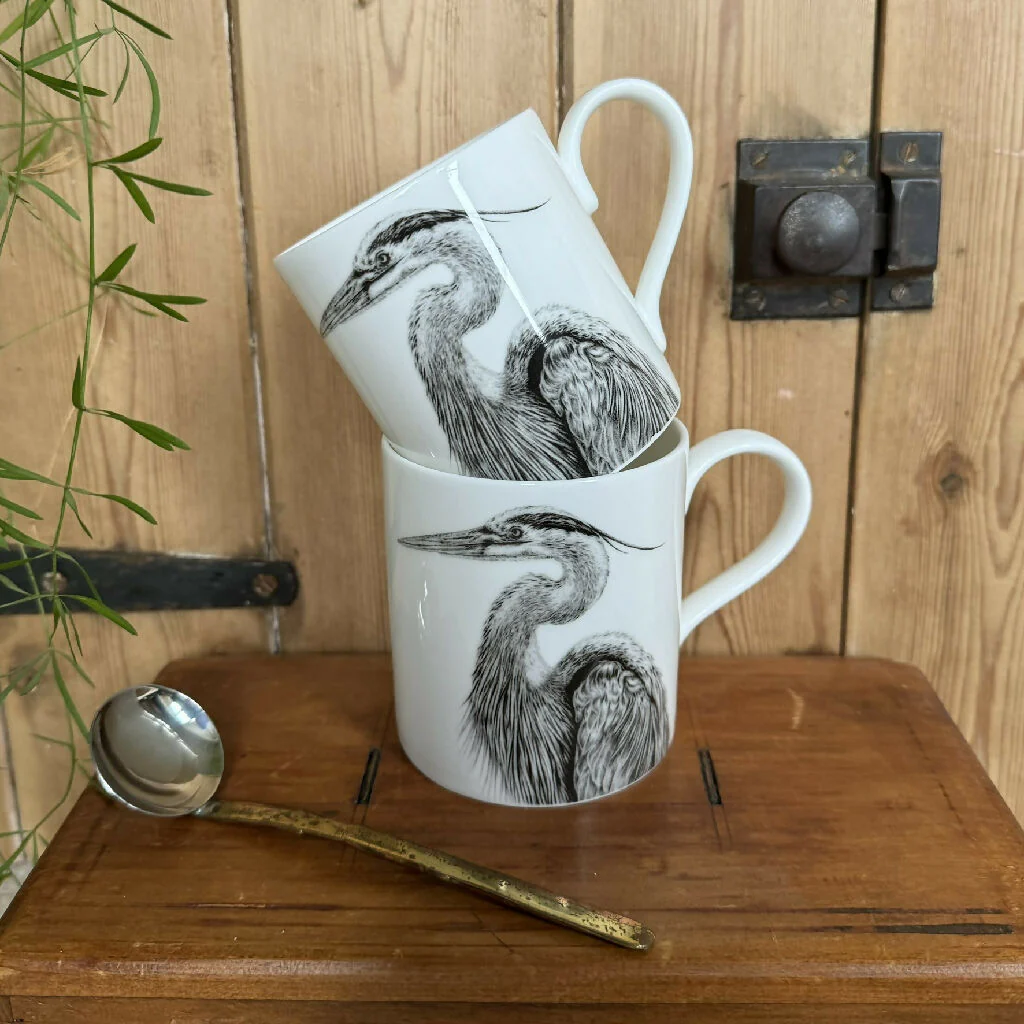 Fine Bone China Heron Mug - Image 4