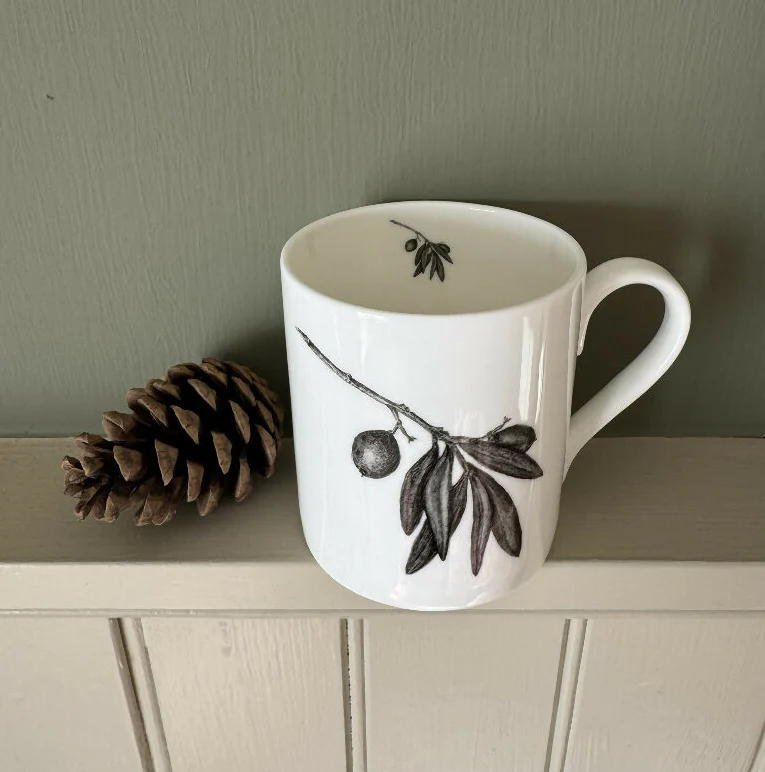 Fine Bone China Olive Branch Mug - Image 2
