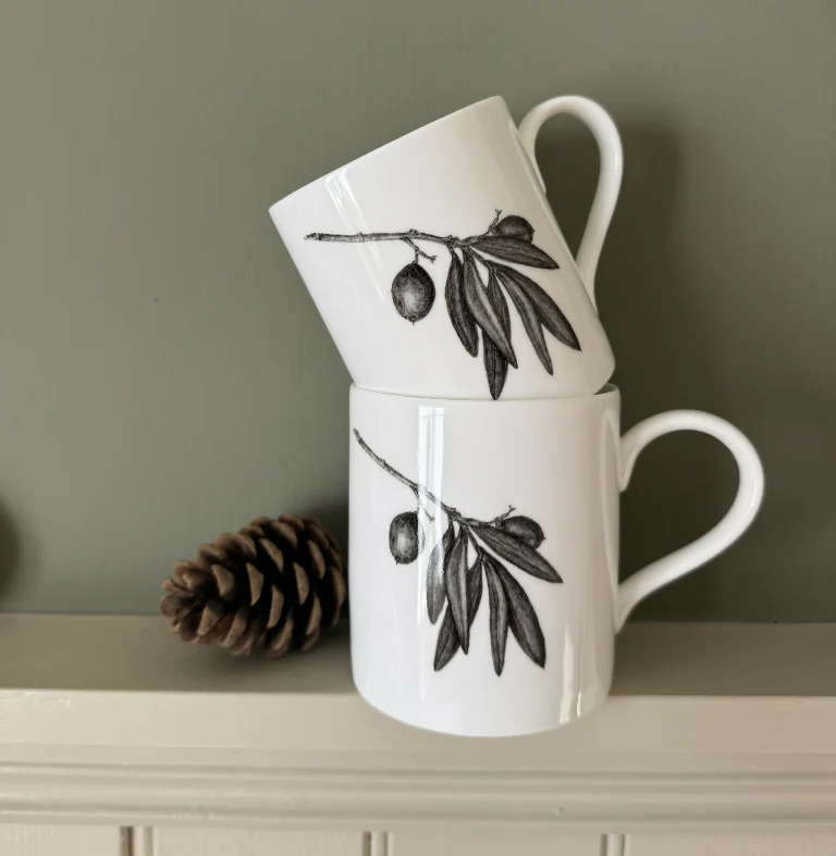 Fine Bone China Olive Branch Mug - Image 3