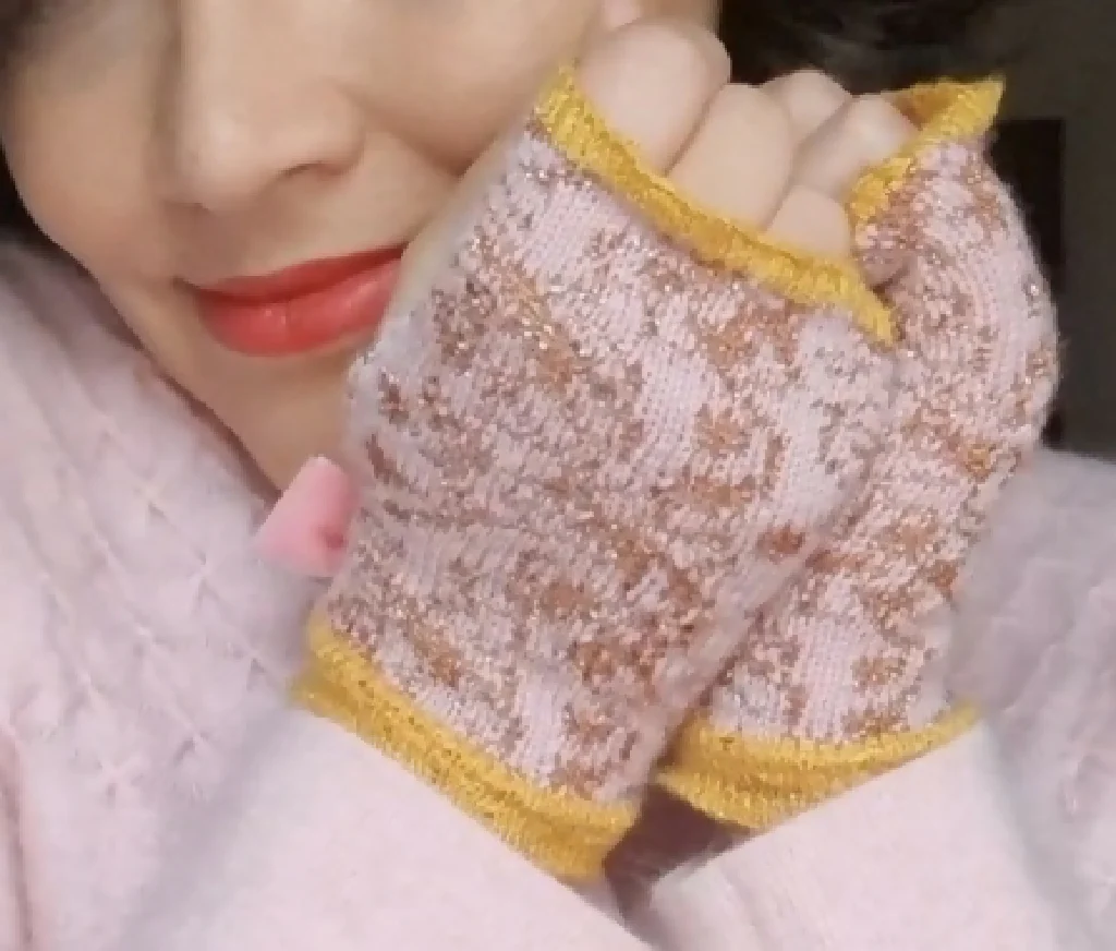 Fine Knit Sparkle Fingerless Gloves - Image 4