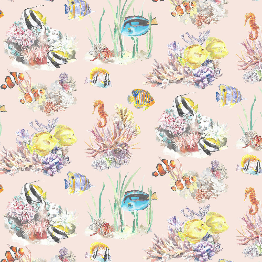 Tropical Fish Coral Reef Watercolour Wallpaper - Image 6