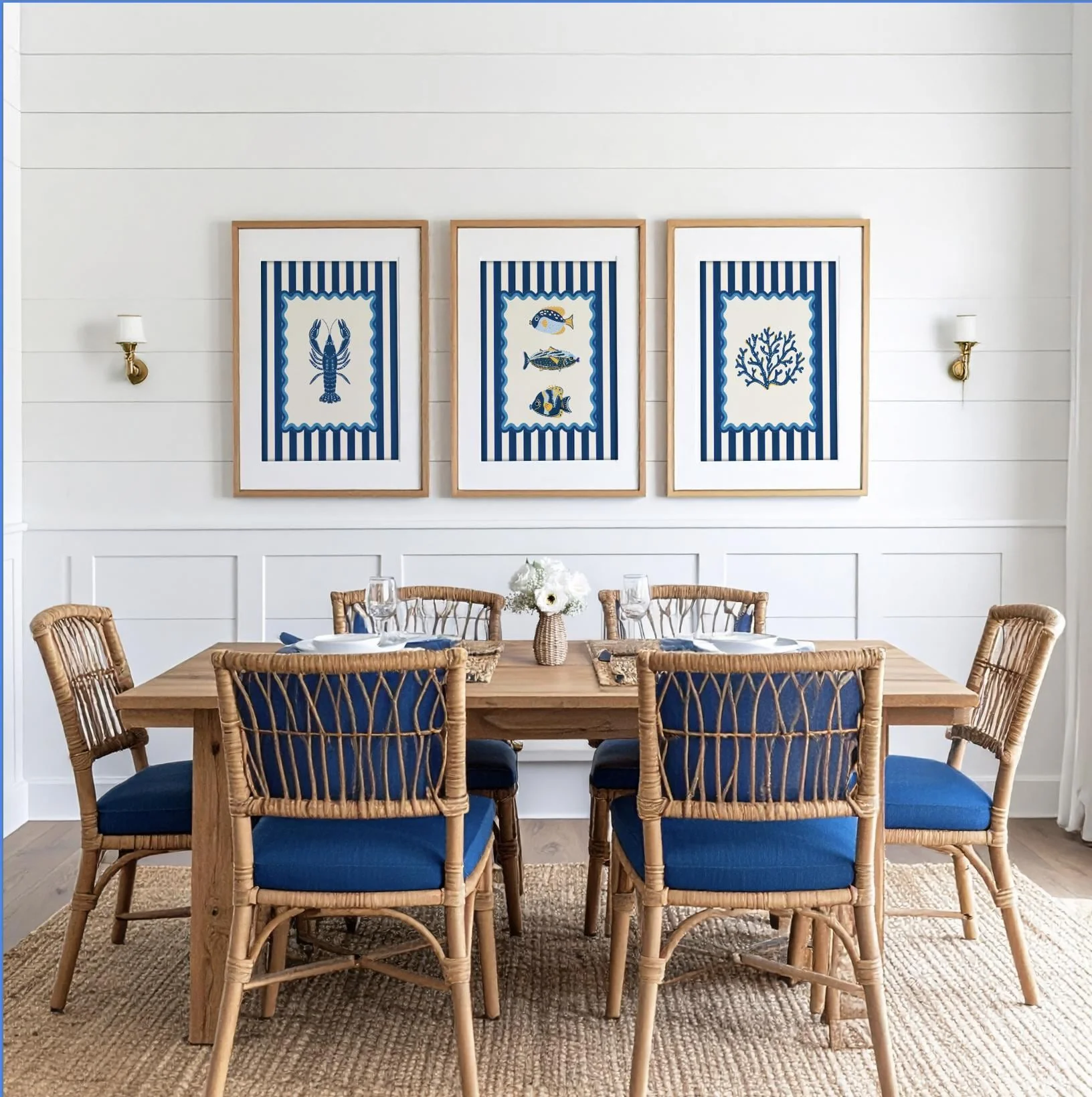 Fish Print Coastal Print Nautical Kitchen Wall Art - Image 2