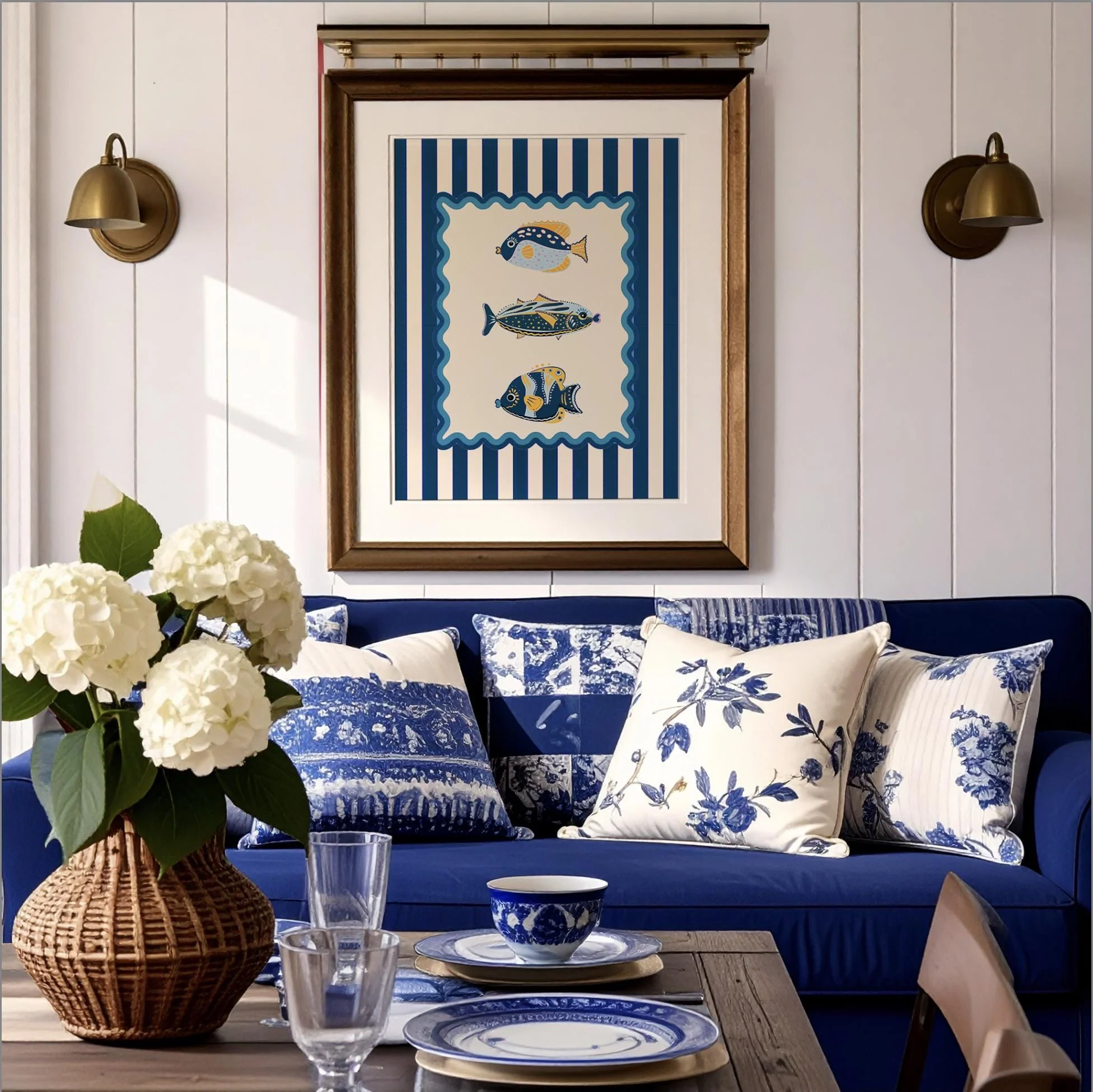 Fish Print Coastal Print Nautical Kitchen Wall Art - Image 3