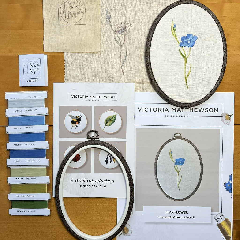 Flax Flower Silk Shading Embroidery Kit - Image 2