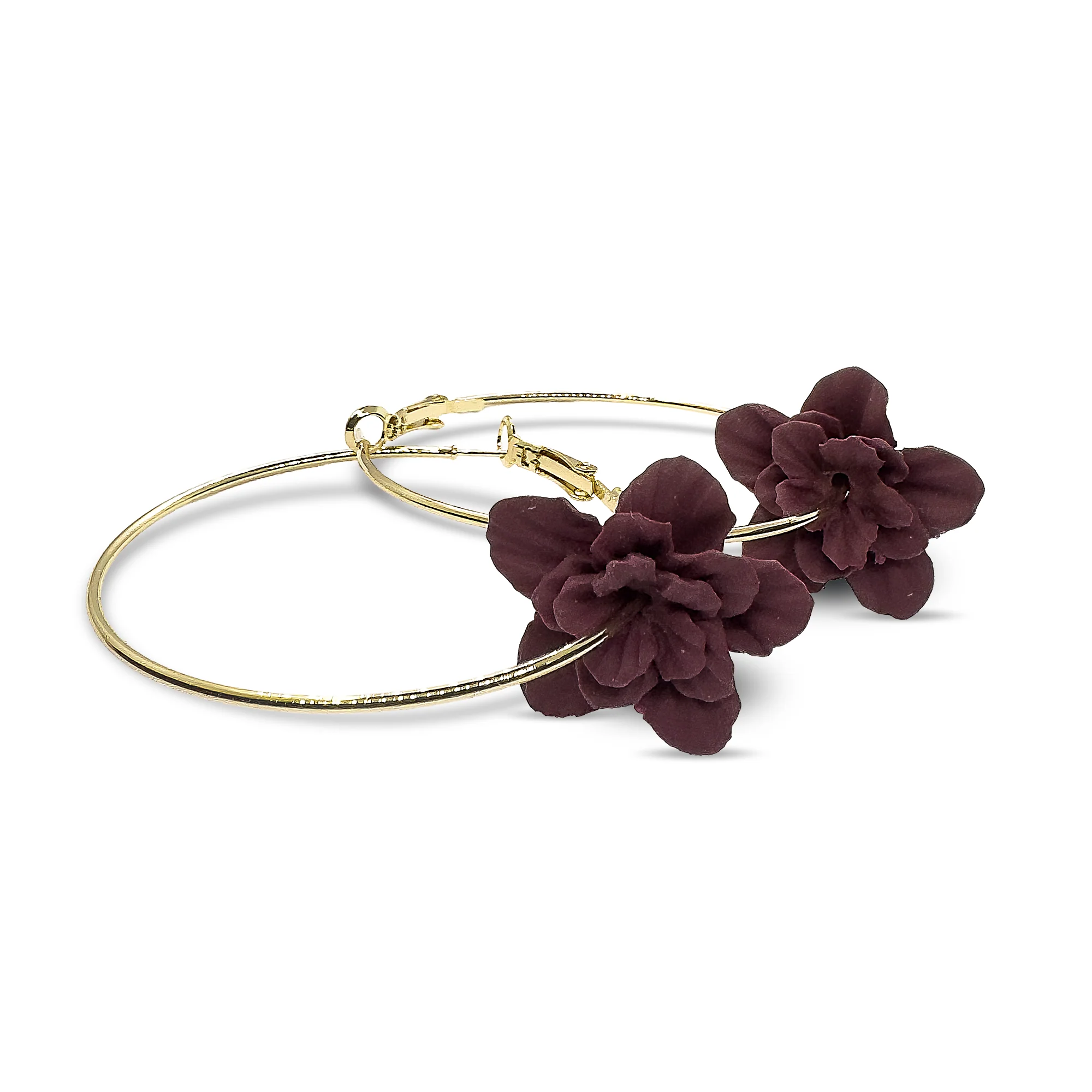 Flora | Burgundy | Hoop Earrings - Image 2