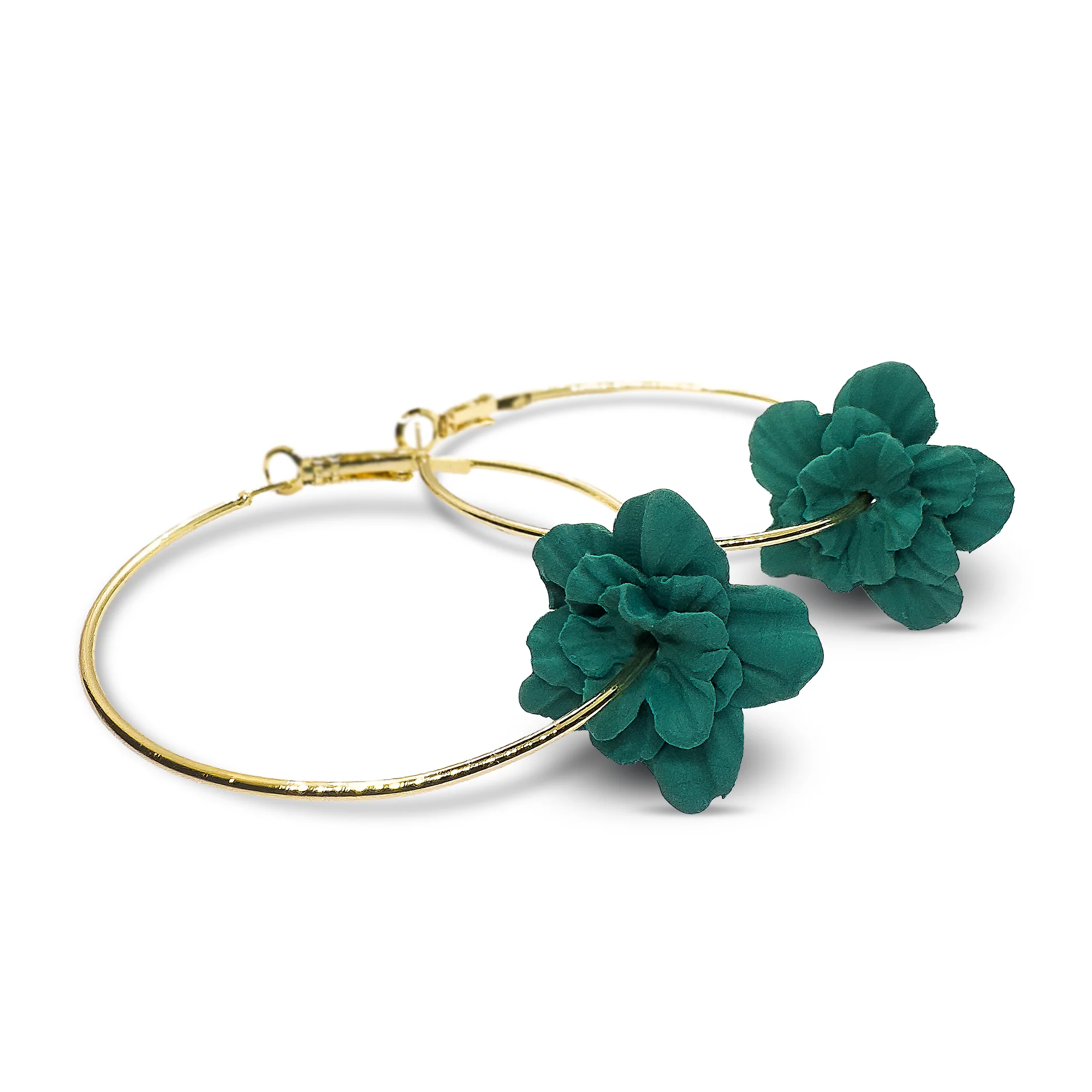 Flora | Forest Green | Hoop Earrings
