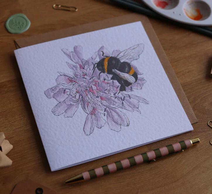 Floral Bee Greeting Card - Image 2