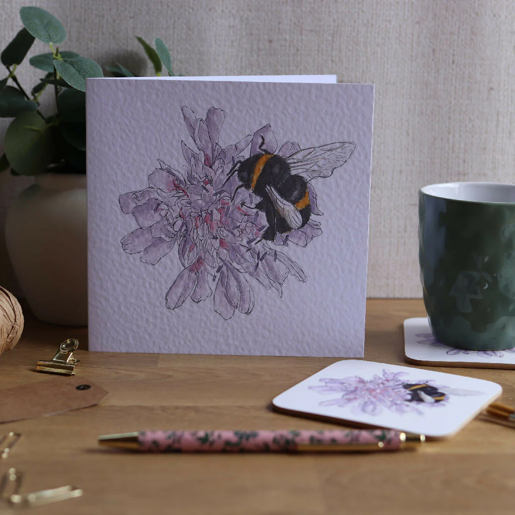 Floral Bee Greeting Card - Image 3
