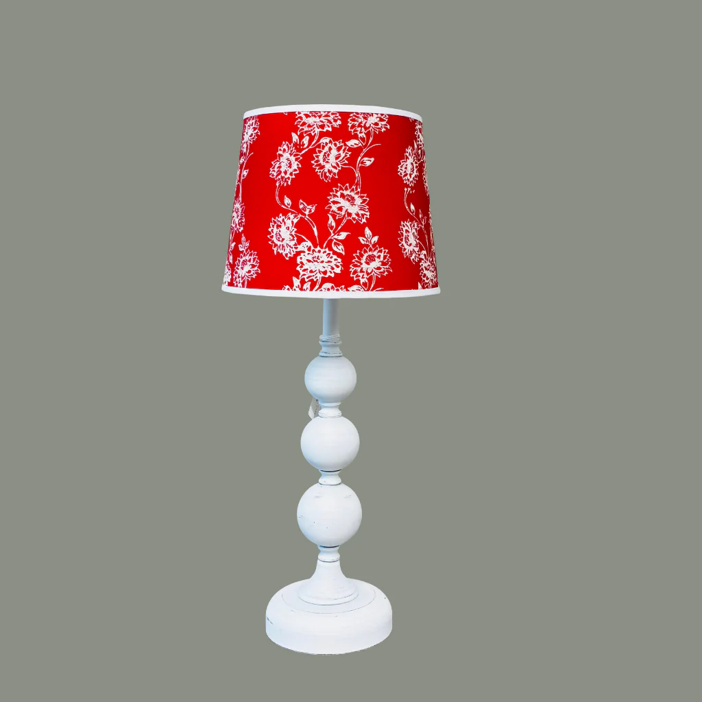 Floral Red & White Lampshade - Image 2