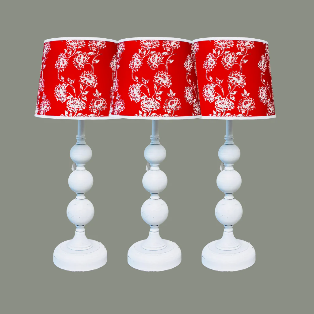 Floral Red & White Lampshade - Image 3