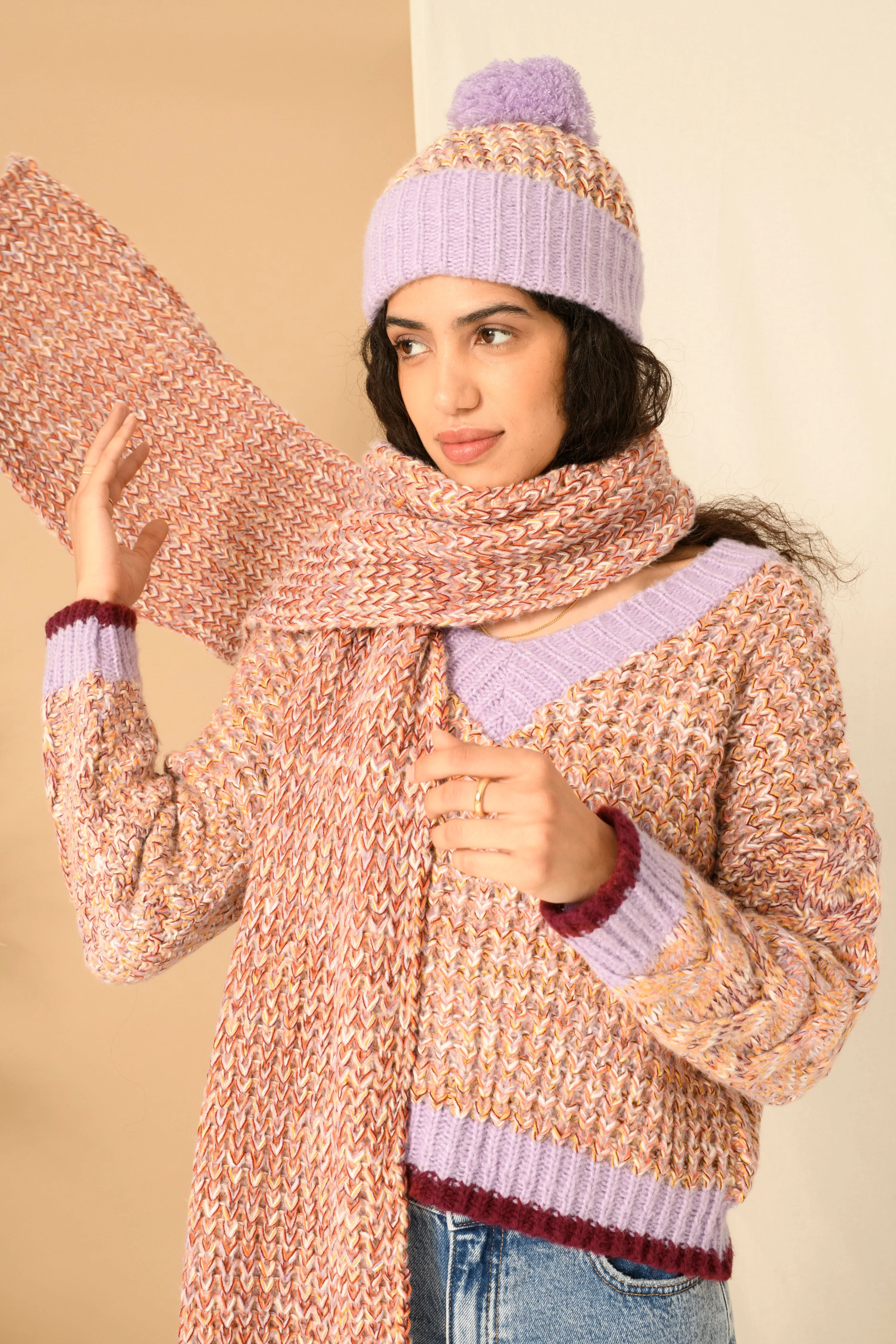 Florence Chunky Scarf - Lilac - Image 4
