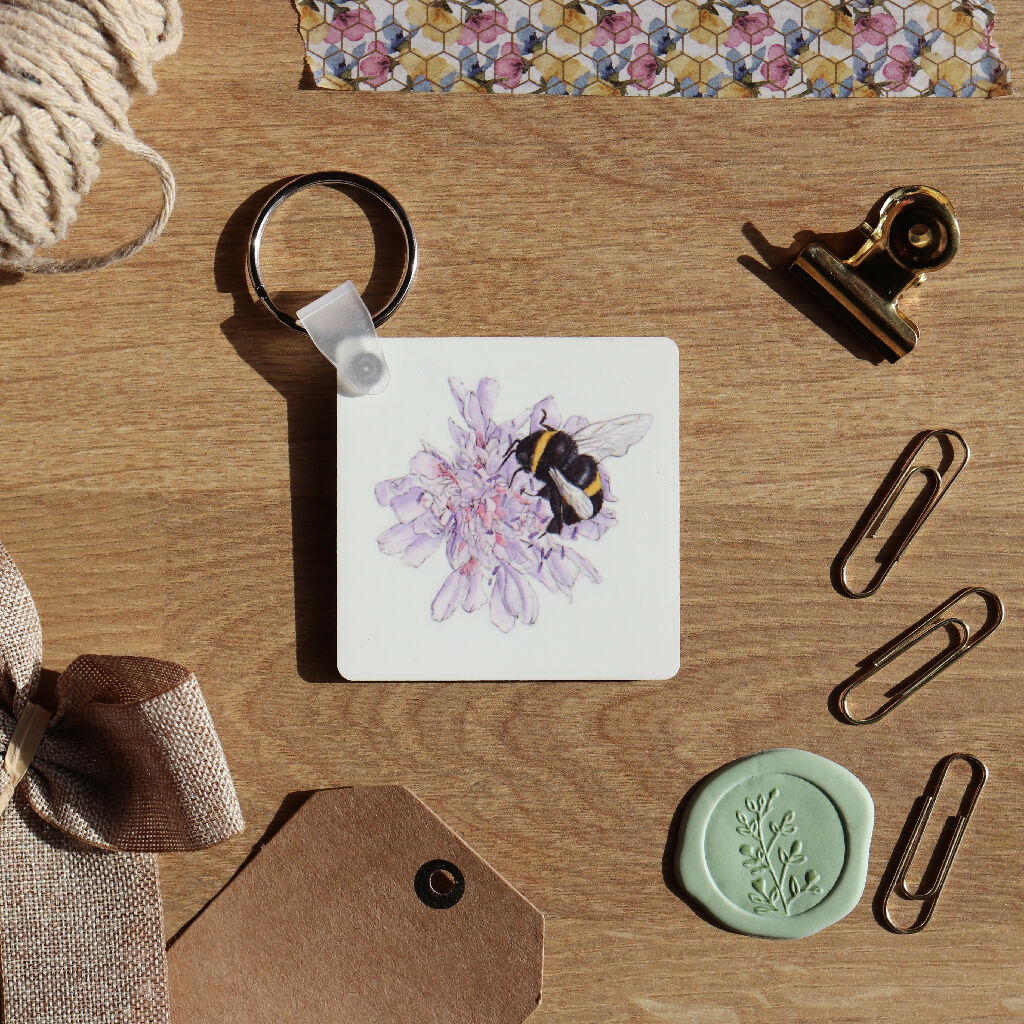 Flower Bee Keyring