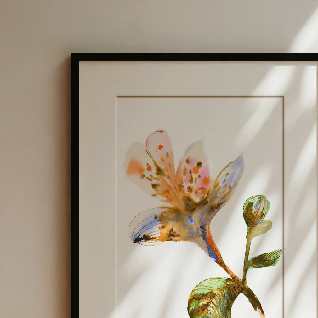 Flower Ink & Watercolour Giclée Fine Art Print - Image 2